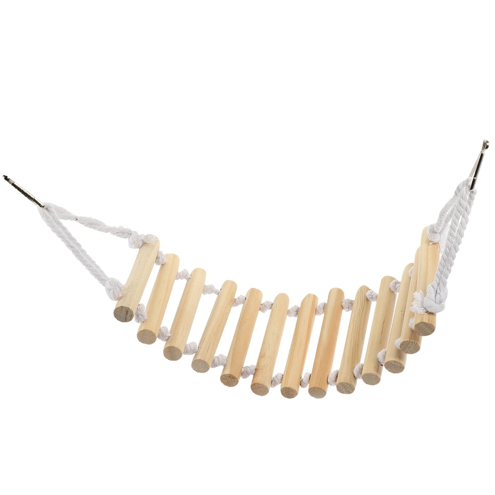 Gecko Ladder Bridge Wooden Reptile Ladder Hanging Rope Ladder Climbing Toy for Chameleons Turtle
