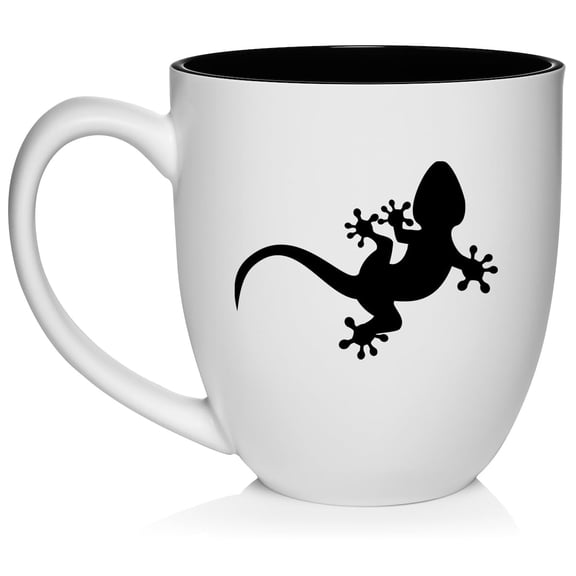 Gecko Lizard Ceramic Coffee Mug Tea Cup Gift for Her, Him, Friend, Coworker, Wife, Husband (16oz White)