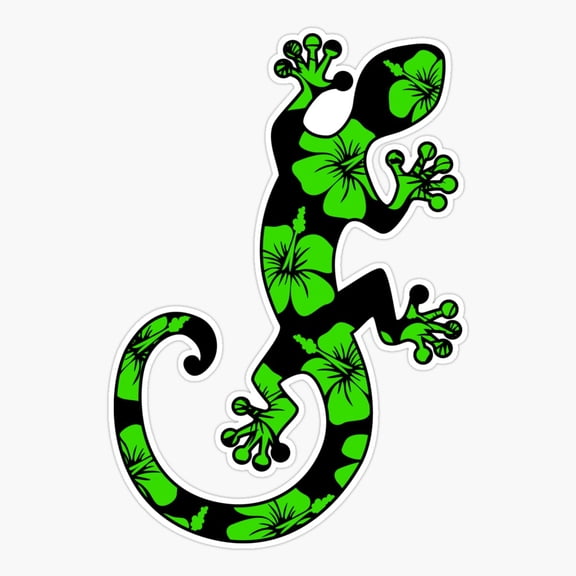 Gecko Lizard Hawaii Aloha Surf Beach Summer Party Sports Vinyl Decal Sticker