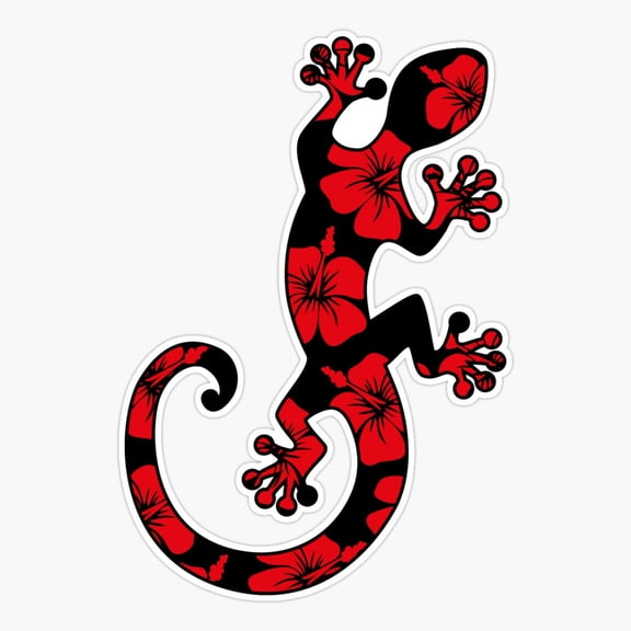Gecko Lizard Hawaii Surf Beach Party Vinyl Decal Sticker