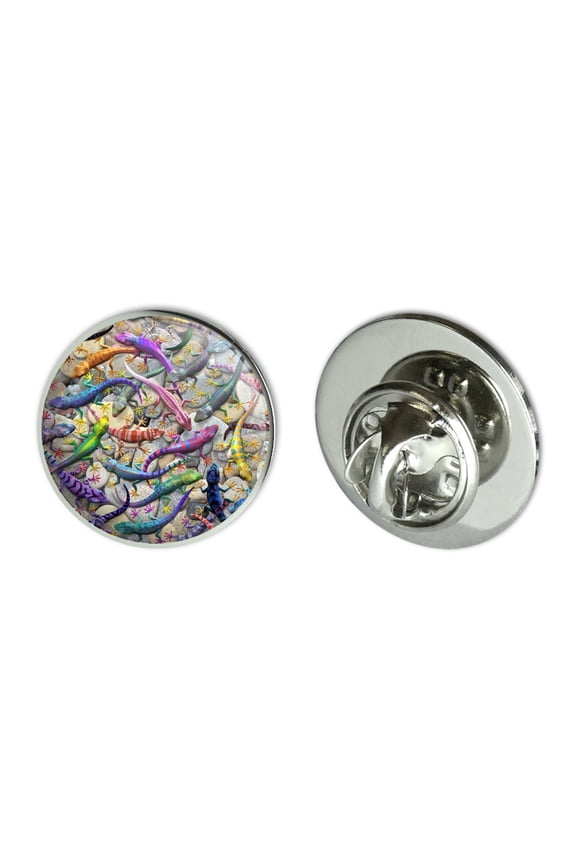 Gecko Lizards Reptile Rock Group Metal 0.75" Lapel Hat Pin Tie Tack Pinback