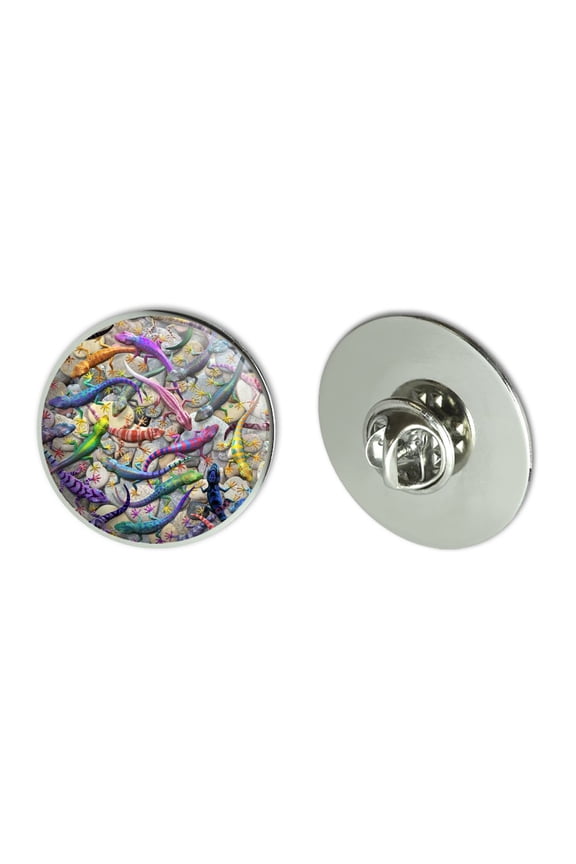 Gecko Lizards Reptile Rock Group Metal 1.1" Tie Tack Hat Lapel Pin Pinback