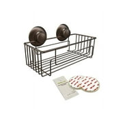 Gecko-Loc Deep Shower Caddy Bathroom Organizer Single Shelf Basket Suction Holding Stainless Steel - Bronze