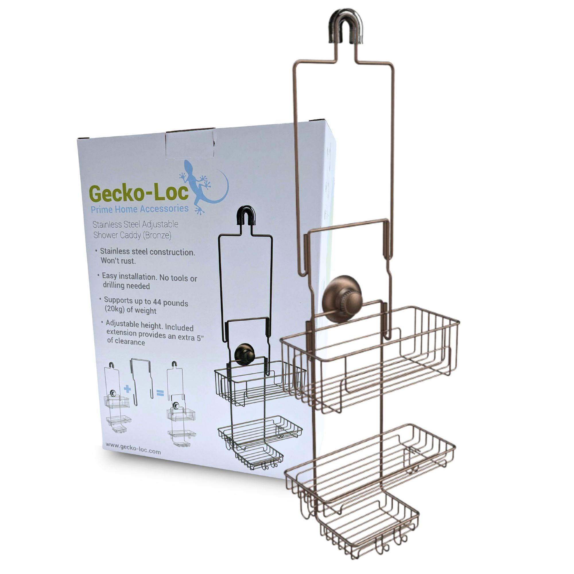 Bronze Adjustable Stainless Steel Hanging Shower Caddy
