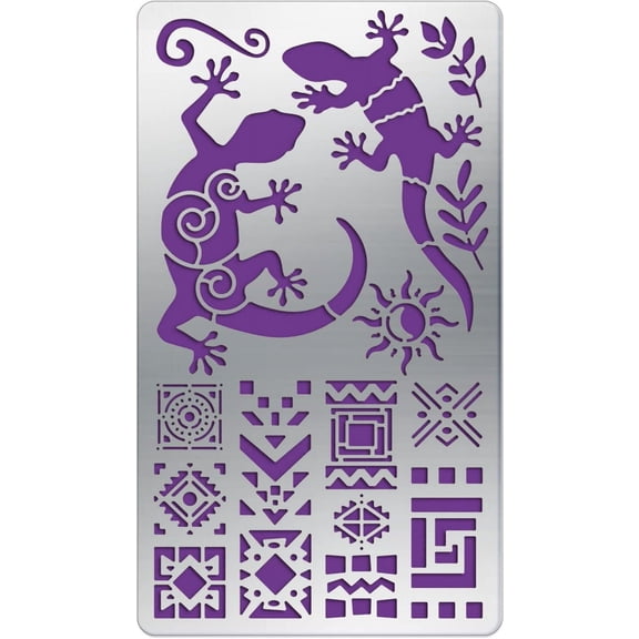 Gecko Metal Journal Stencil African Totem Sun Metal Painting Template Stainless Steel Multifunctional Planner Metal Stencils Templates