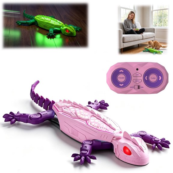 Gecko Rush Cat Play, Remote Control Climbing Gecko for Cats, Interactive Wall Climbing Pet Activity(Pink)