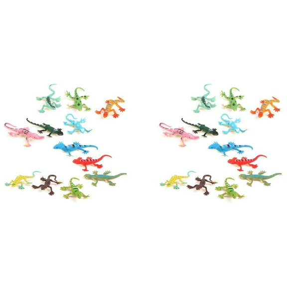 Gecko Small Plastic Lizard Simulation Reality Decoration Children's Toys 24 Pcs