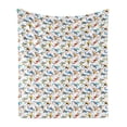 thumbnail image 1 of Gecko Soft Flannel Fleece Blanket, Cartoon Style Lizards with Spiral Tails and Tongues Colorful Dots Pattern House Pet, Cozy Plush for Indoor and Outdoor Use, 50" x 70", Multicolor, by Ambesonne, 1 of 5