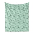 thumbnail image 1 of Gecko Soft Flannel Fleece Throw Blanket, Little Lizards Chameleons Chevron Zigzag Ornate Pattern, Cozy Plush for Indoor and Outdoor Use, 50" x 70", Pale Green Dark Green, by Ambesonne, 1 of 5
