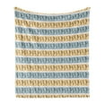 thumbnail image 1 of Gecko Soft Flannel Fleece Throw Blanket, Silhouettes of Lizards with Swirls and Dots on Horizontal Stripes, Cozy Plush for Indoor and Outdoor Use, 70" x 90", Sand Brown Pale Blue, by Ambesonne, 1 of 5