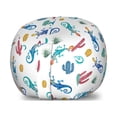 thumbnail image 1 of Gecko Storage Toy Bag Chair, Watercolor Effect Lizards Cactuses Succulent Plants and Reptiles Pattern Colorful, Stuffed Animal Organizer Washable Bag, Small Size, Multicolor, by Ambesonne, 1 of 3