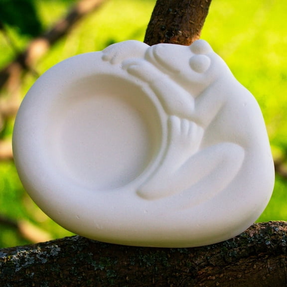 Gecko Tealight Candle Holder 4" STOCKED Ceramic Bisque Ready To Paint Pottery