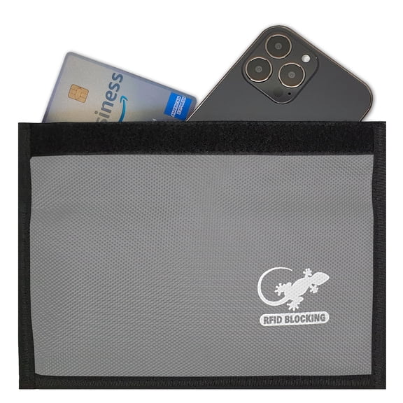 Gecko Travel Tech RFID Faraday Bag for Phones & Key Fobs – Privacy Pouch for Anti-Theft and Tracking Protection - BLACK
