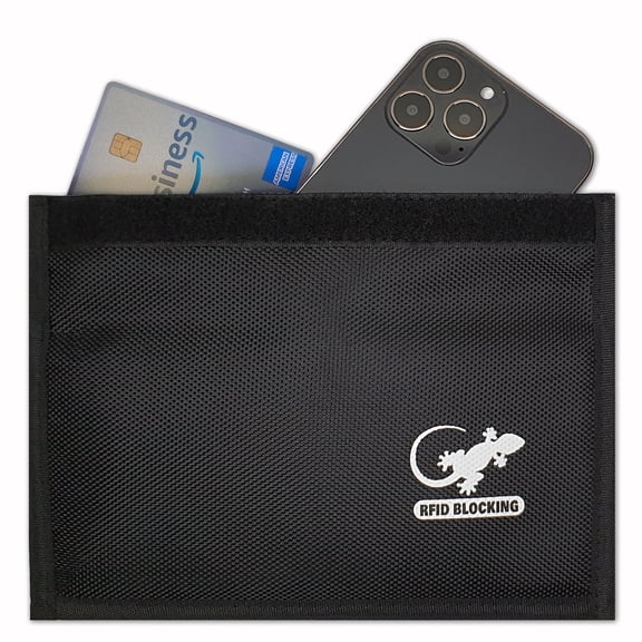 Gecko Travel Tech RFID Faraday Bag for Phones & Key Fobs – Privacy Pouch for Anti-Theft and Tracking Protection - BLACK