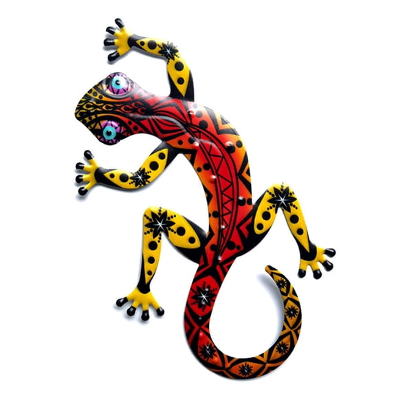 Gecko- Wall Art Decor Inspirational Sculpture Hang Indoor Outdoor for Home Bedroom Living Room Office Garden Metal Made