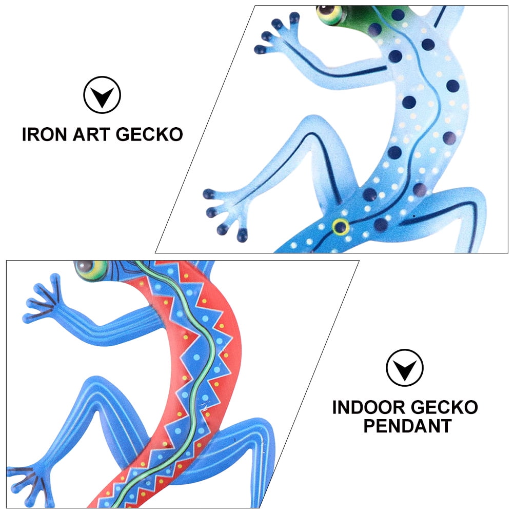 Gecko Wall Decor 2pcs Metal Gecko Iron Art Gecko Wall Decor Indoor