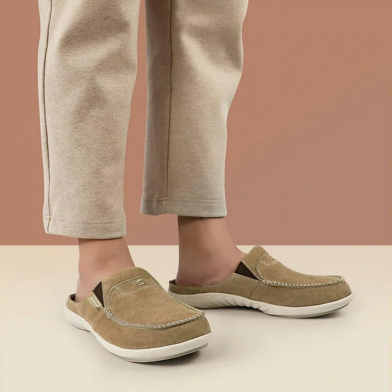 GeckoMan Men s Arch Support Slipper Loafers Plantar Faciitis Canvas House Slipper for Men Indoor Outdoor Slip On Clog Slides Shoes with Anti Skid
