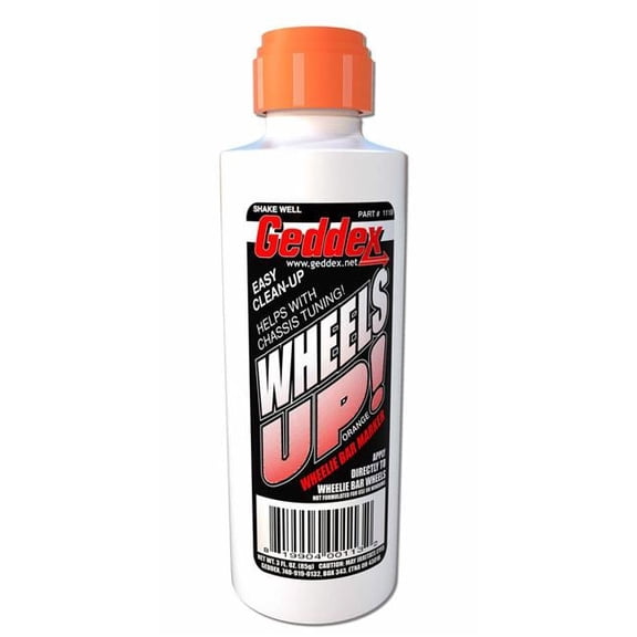 Geddex 111B Wheels Up Wheelie Bar Marker Chalk Orange 3 oz Bottle & Applicator