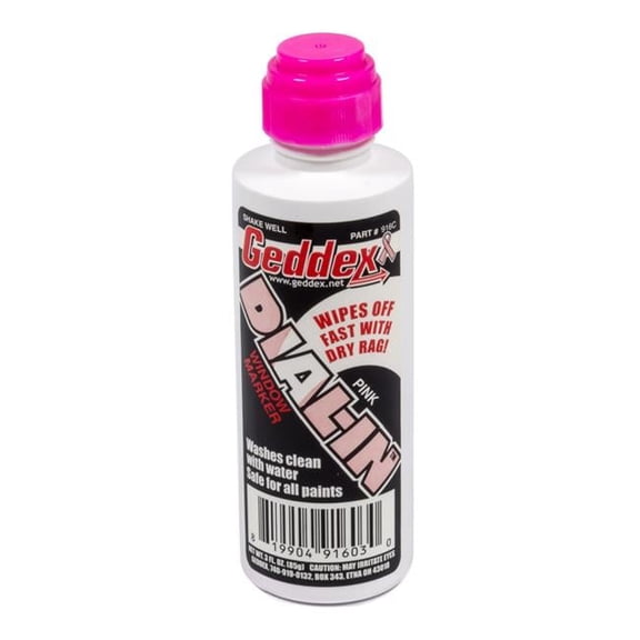 Geddex 916C 3 oz Dial-In Marker Window Bottle & Applicator, Pink