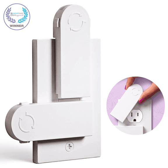 Geddy’s Mom Self-Closing Outlet Cover Plate, 1-Screw (Duplex) Outlet Style, for Toddler Safety, White
