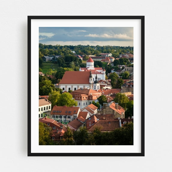 Gediminas Castle View, Vilnius 01 - Vilnius Vilnius Lithuania Photography Black Framed Wall Art Print 16 x 20 inches