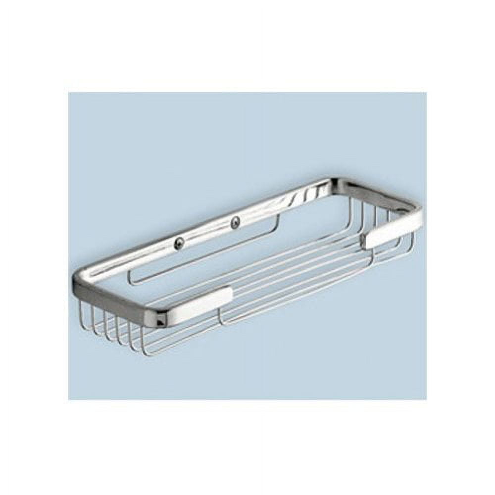 Polished Chrome Rectangular Wall Mounted Shower Basket