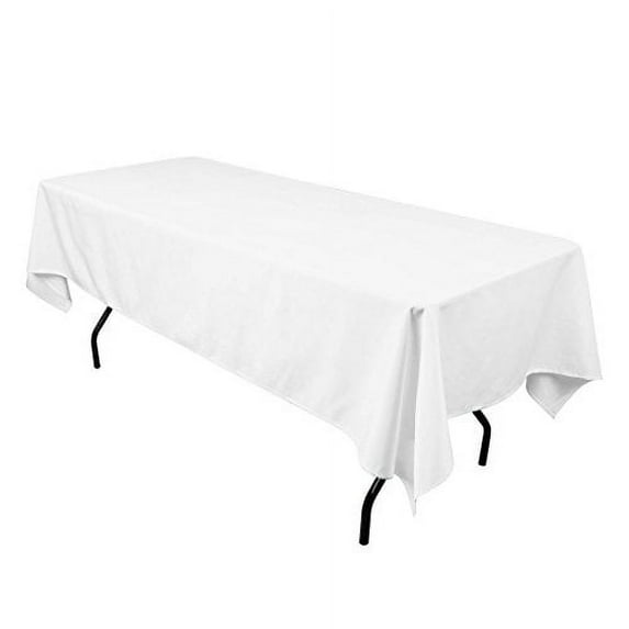 Gee Di Moda 60x102-Inch Rectangular Polyester Tablecloth - White