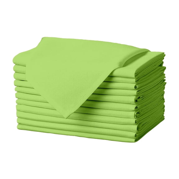 Gee Di Moda Cloth Napkins - 17 x 17 Inch Apple Green Dinner Napkins - Set of 12 Soft & Absorbent Washable Fabric Cloth Table Napkins with Hemmed Edges for Hotel Restaurant, Holiday Parties & Wedding