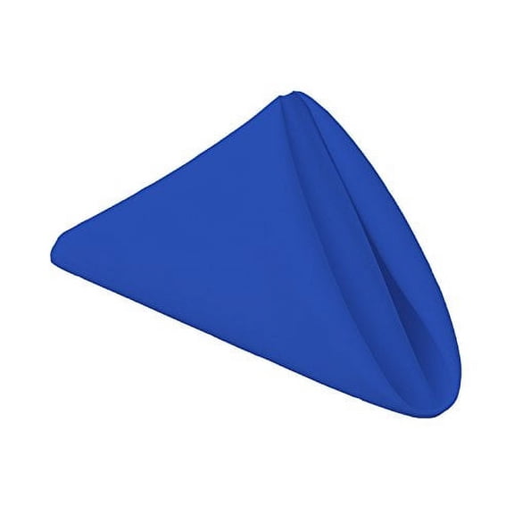 Gee Di Moda Cloth Napkins - 17 x 17 Inch Royal Blue Solid Washable Polyester Dinner Napkins - Set of 12 Napkins with Hemmed Edges - Great for Weddings, Parties, Holiday Dinner & More