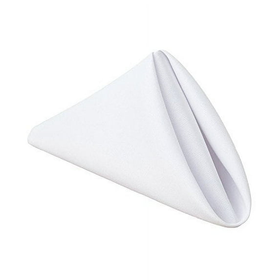 Gee Di Moda Cloth Napkins - 17 x 17 Inch White Solid Washable Polyester Dinner Napkins - Set of 12 Napkins with Hemmed Edges - Great for Weddings, Parties, Holiday Dinner & More