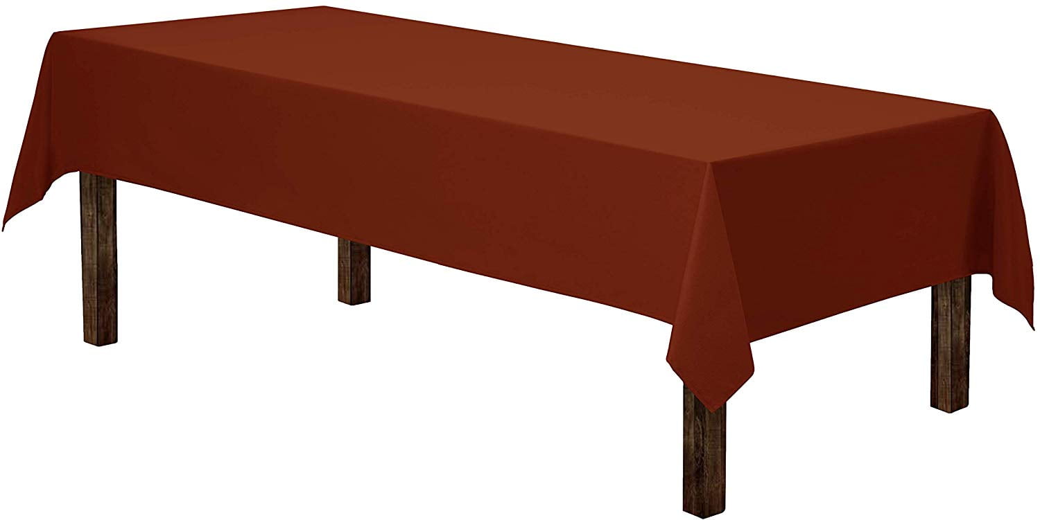 Gee Di Moda Rectangle Tablecloth - 60 x 126 Inch | Burnt Orange Rectangular Table Cloth for 8 Foot Table in Washable Polyester | Great for Buffet Table, Parties, Holiday Dinner, Wedding & Baby Shower