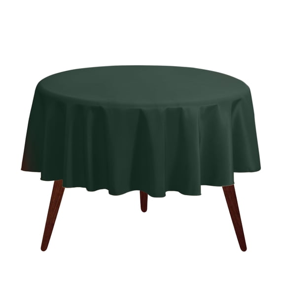 Gee Di Moda Round Tablecloth - 132 Inch Hunter Green Round Table Cloth for 72 to 96 Inch Round Tables - Heavy Duty Washable Fabric - for Buffet Table, Holiday Party, Dinner, Wedding & Baby Shower