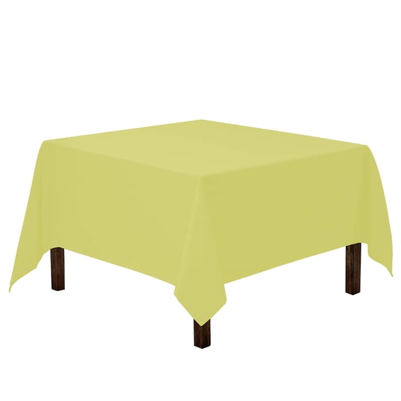 Gee Di Moda Square Tablecloth - 70 x 70 Inch Yellow Table Cloth for Medium Square or Round Tables - Heavy Duty Washable Fabric - for Buffet Table, Holiday Party, Dinner, Wedding & Baby Shower