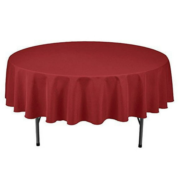 Gee Di Moda Tablecloth - 90" Inch Round Tablecloths for Circular Table Cover in Beige Washable Polyester - Great for Buffet Table, Parties, Holiday Dinner & More, Red