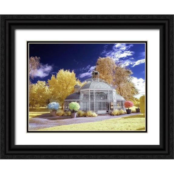 Gee, Tonee 32x25 Black Ornate Wood Framed with Double Matting Museum Art Print Titled - Glasshouse Eiffel