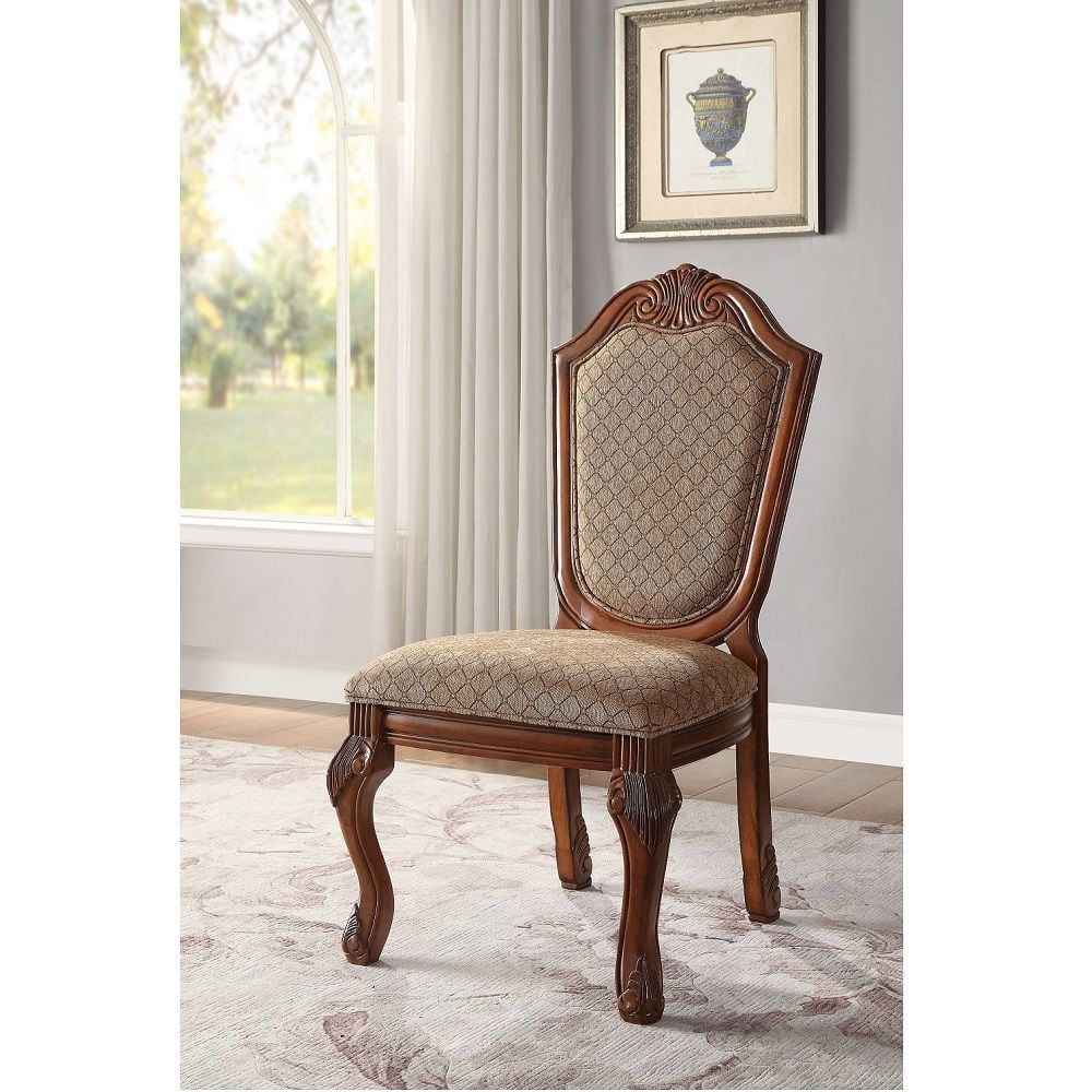 Chateau De Ville High Back Brown Upholstered Side Chair Set