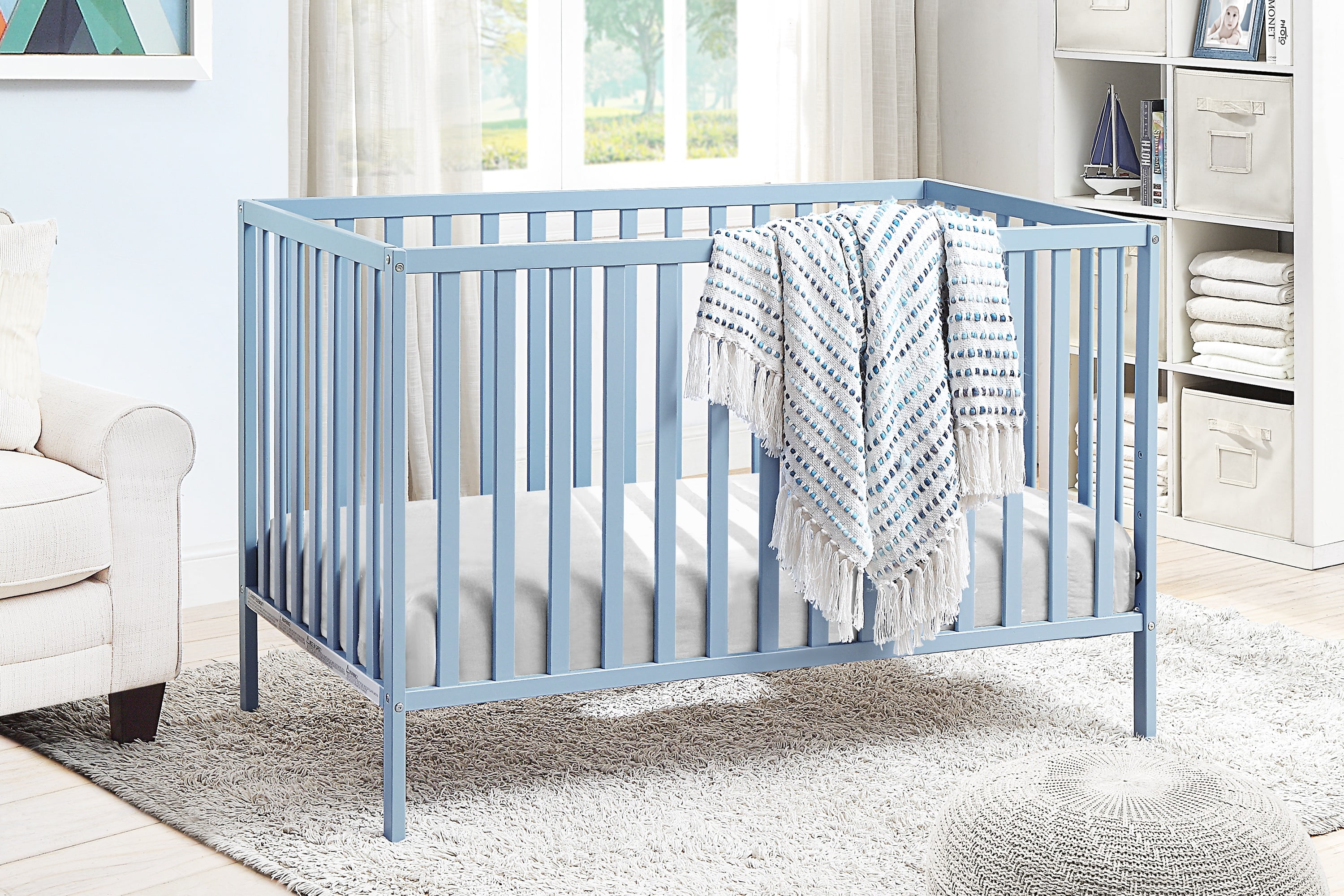 Palmer Baby Blue 3-in-1 Convertible Island Crib