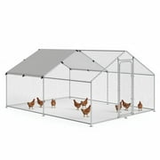 TIME RAY Chicken Coop,Large Metal Chicken Run Pen,Walk in Chicken Coops for 5/8 Chickens,Chicken House with Waterproof & Anti-UV Cover for Backyard. (9.8’ W x 13’ L x 6.5’ H)