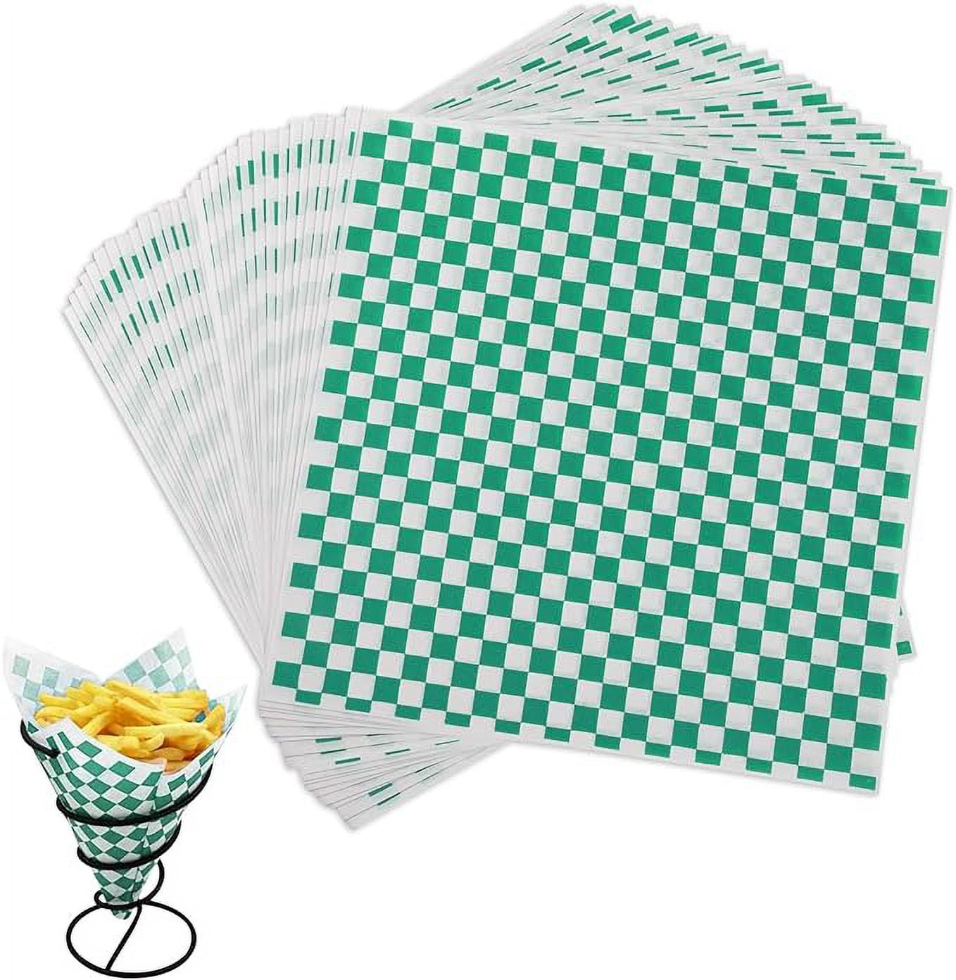 GeeRic Waxed Deli Paper Sheets 12 * 12 Inch, 100 Pcs Food Basket Liners for Sandwiches, Burgers