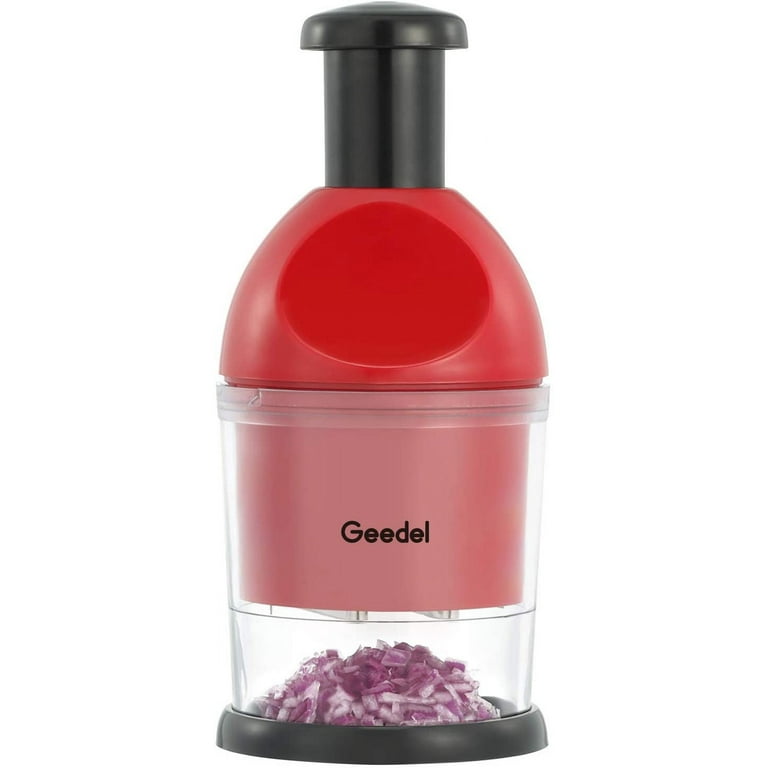 Geedel Hand Food Chopper, Quick Manual Vegetable Processor, Easy To Clean  Rotary Dicer Mincer Mixer Blender For Onion, Garlic, Salad, Salsa, Nuts,  Meat, Fruit, Ice, Etc