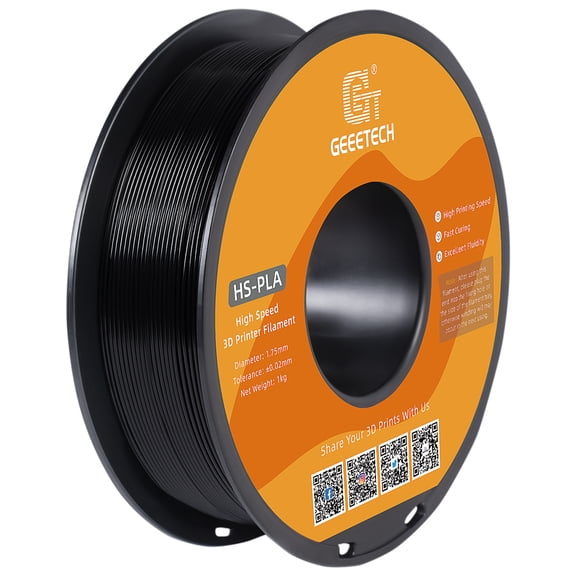Geeetech 1.75mm PLA 3D Printer Filament, 1kg Spool (2.2lbs), Dimensional Accuracy /- 0.03mm, Black
