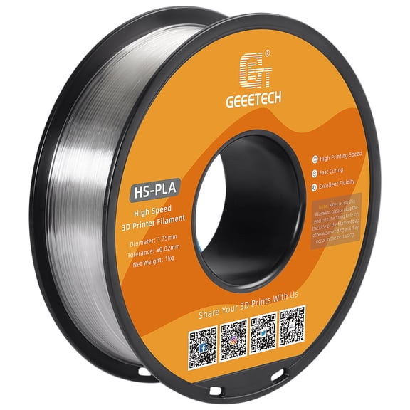 Geeetech 1.75mm PLA 3D Printer Filament, 1kg Spool (2.2lbs), Dimensional Accuracy +/- 0.03mm,Transparent