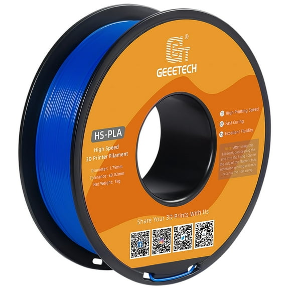 Geeetech 1.75mm PLA 3D Printer Filament, 1kg Spool (2.2lbs), Dimensional Accuracy +/- 0.03mm, blue