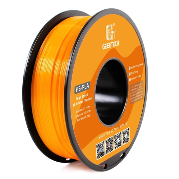 Geeetech 1.75mm PLA 3D Printer Filament, 1kg Spool (2.2lbs), Dimensional Accuracy +/- 0.03mm,orange
