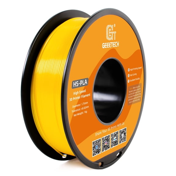 Geeetech 1.75mm PLA 3D Printer Filament, 1kg Spool (2.2lbs), Dimensional Accuracy +/- 0.03mm,yellow