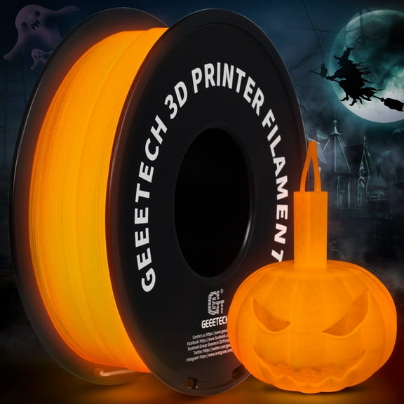 Geeetech 3D Printer Filament, Luminous Multicolor PLA Filament 1.75mm, Accuracy +/- 0.03mm Luminous Orange 1kg (2.2lbs)