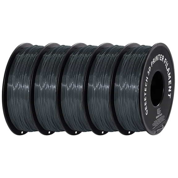 Geeetech 5pcs TPU Filament 1.75mm Flexible Soft 3D Printer Consumables silver, 5kg Spool (11 lbs.), Dimensional Accuracy +/- 0.03 mm