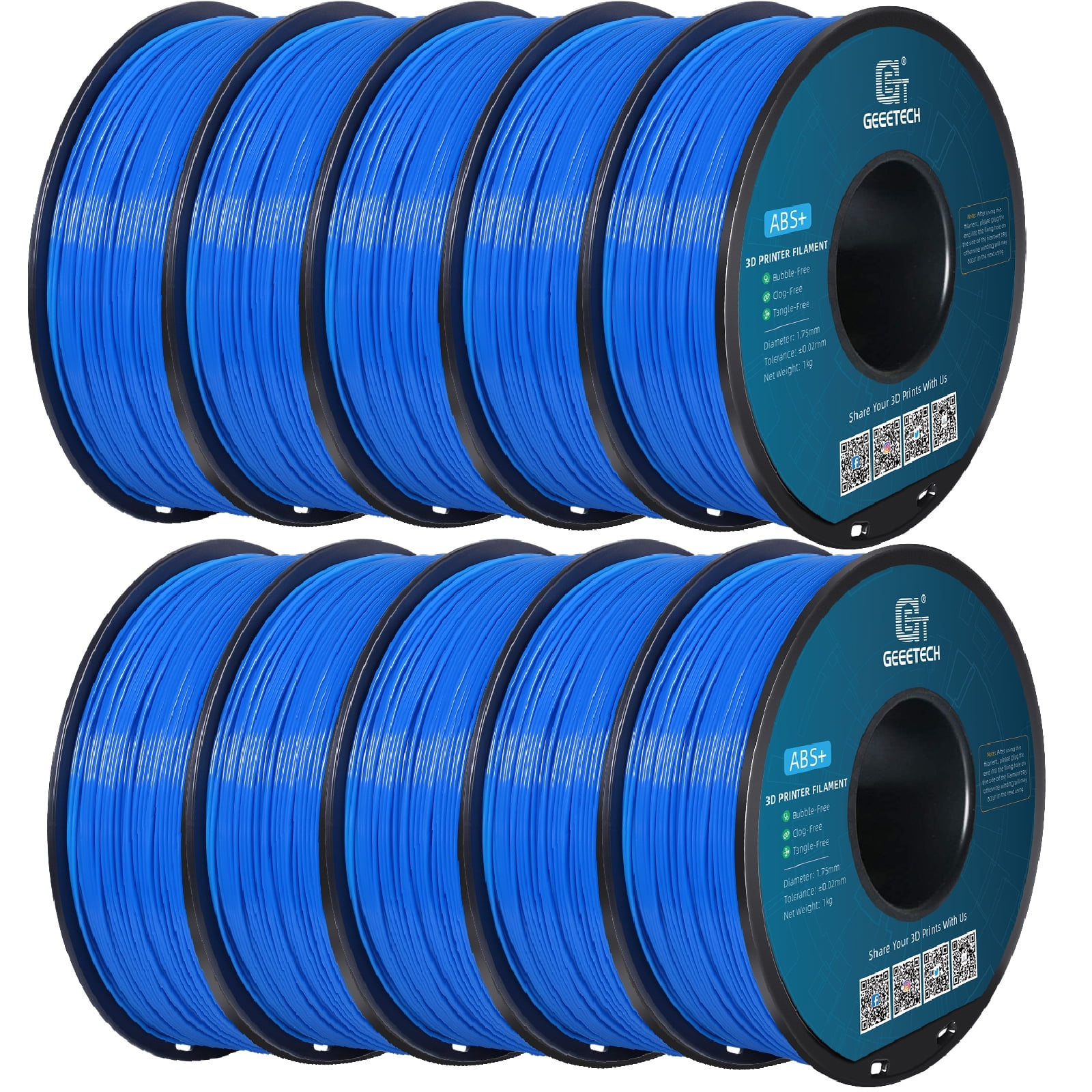 Geeetech ABS 3D Printer Filament 1.75mm ABS Filament 10KG Spool Blue