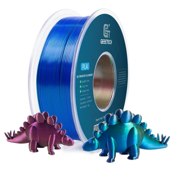 Geeetech Anti-silk type 3D Printer PLA Filament 1KG Toughness Enhanced Filament with 1.75mm Dimensional Accuracy +/-0.03mm, 1080 Feet per Roll, Vacuum Packaging Three-color red, blue and green