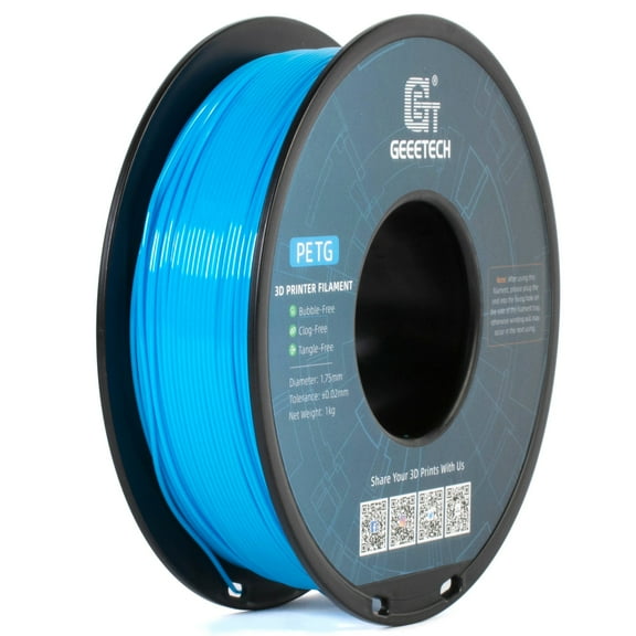 Geeetech PETG Filament 1.75mm, Diameter Tolerance +/- 0.03 mm, 1 KG (2.2 LBS) Spool Fit Most FDM 16D Printer Aqua